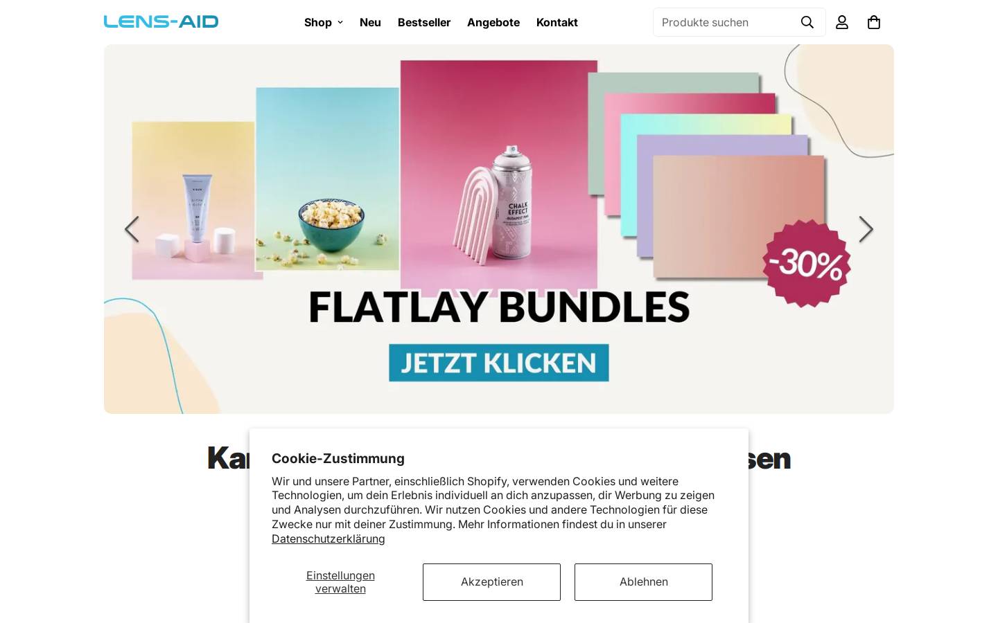 Lens-Aid homepage screenshot