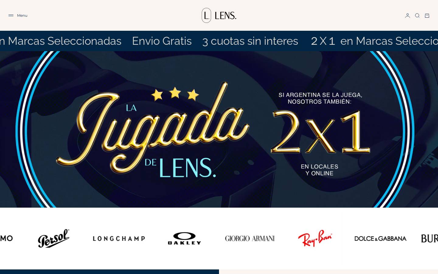 Lens.com homepage screenshot