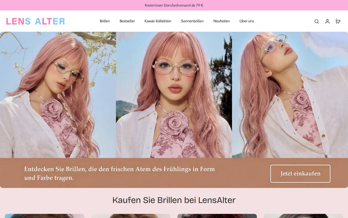 Lensalter homepage screenshot