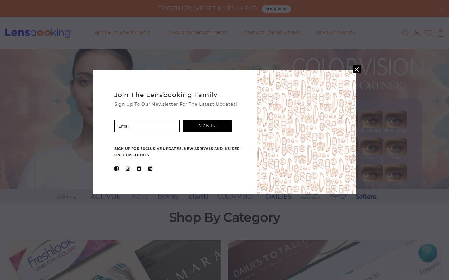 lensbooking Contact Lenses UAE homepage screenshot
