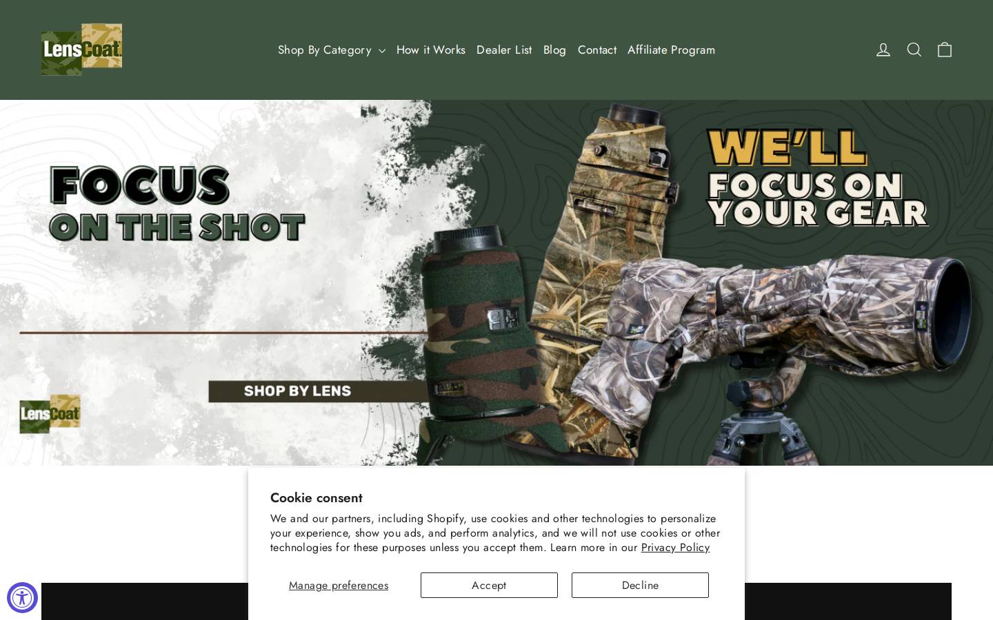 lenscoat.com homepage screenshot