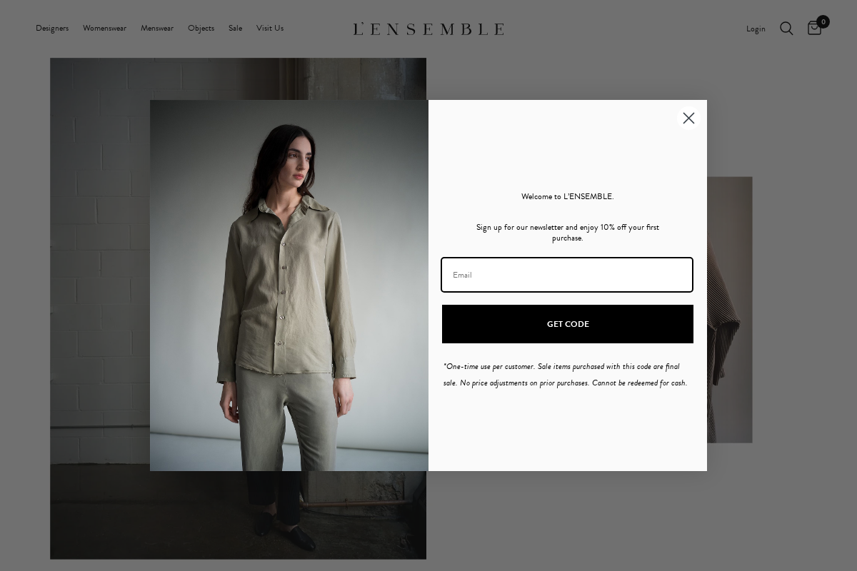 L'ENSEMBLE homepage screenshot