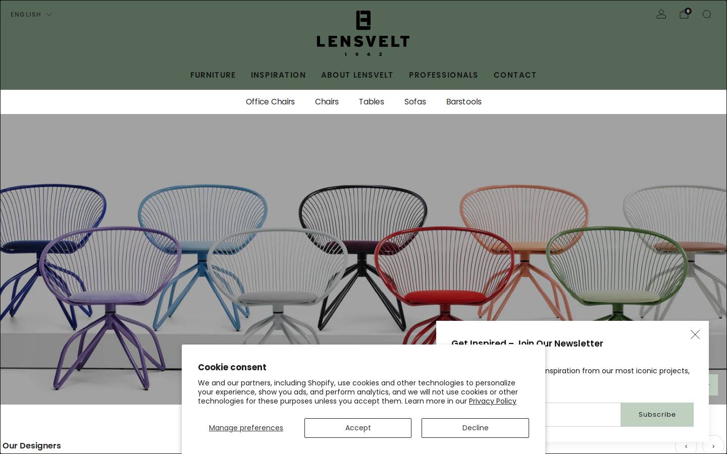 Homepage: Productlijnen | Lensvelt homepage screenshot