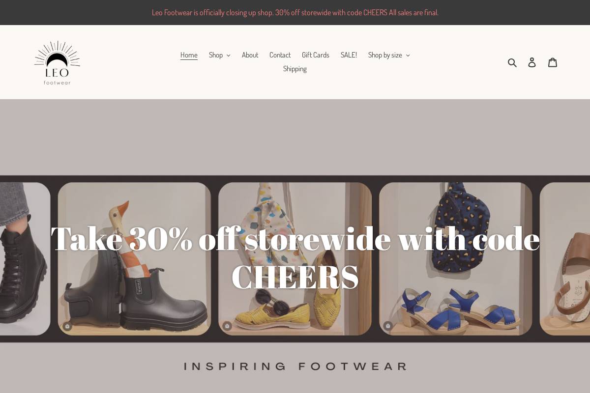 leofootwearstpaul.com homepage screenshot