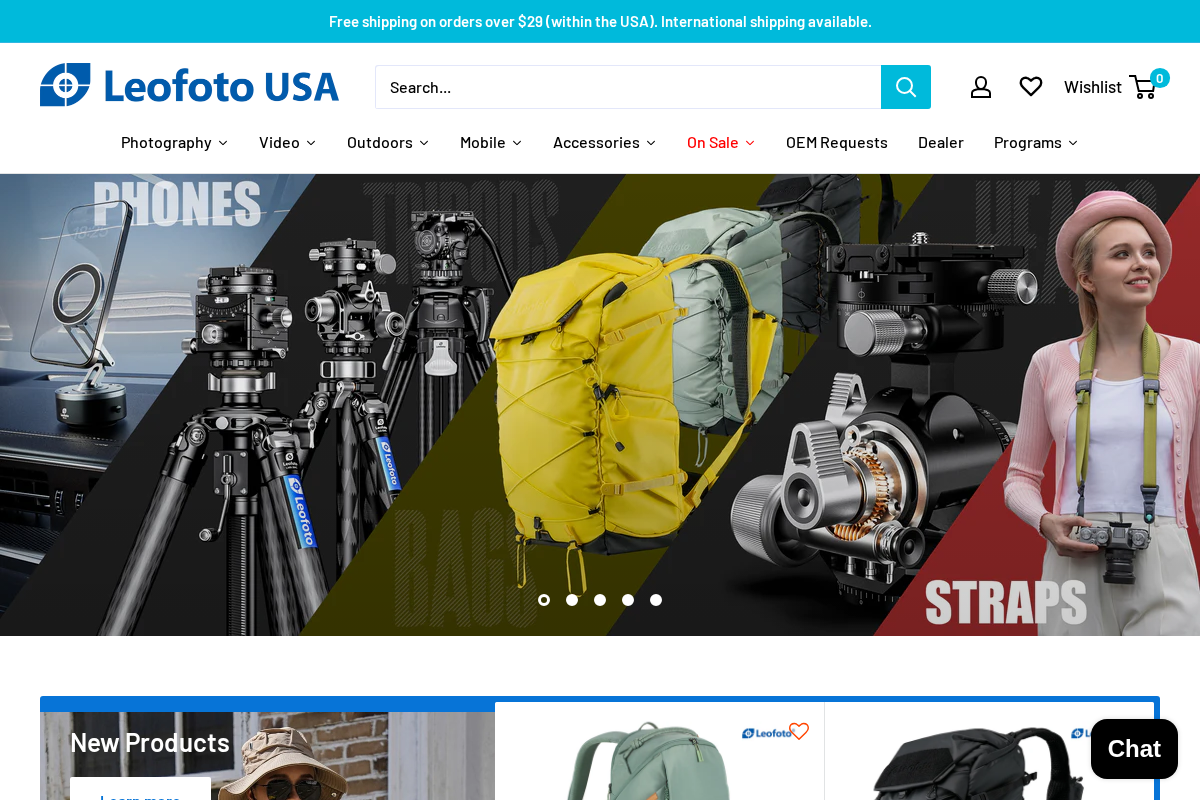 Leofoto USA homepage screenshot