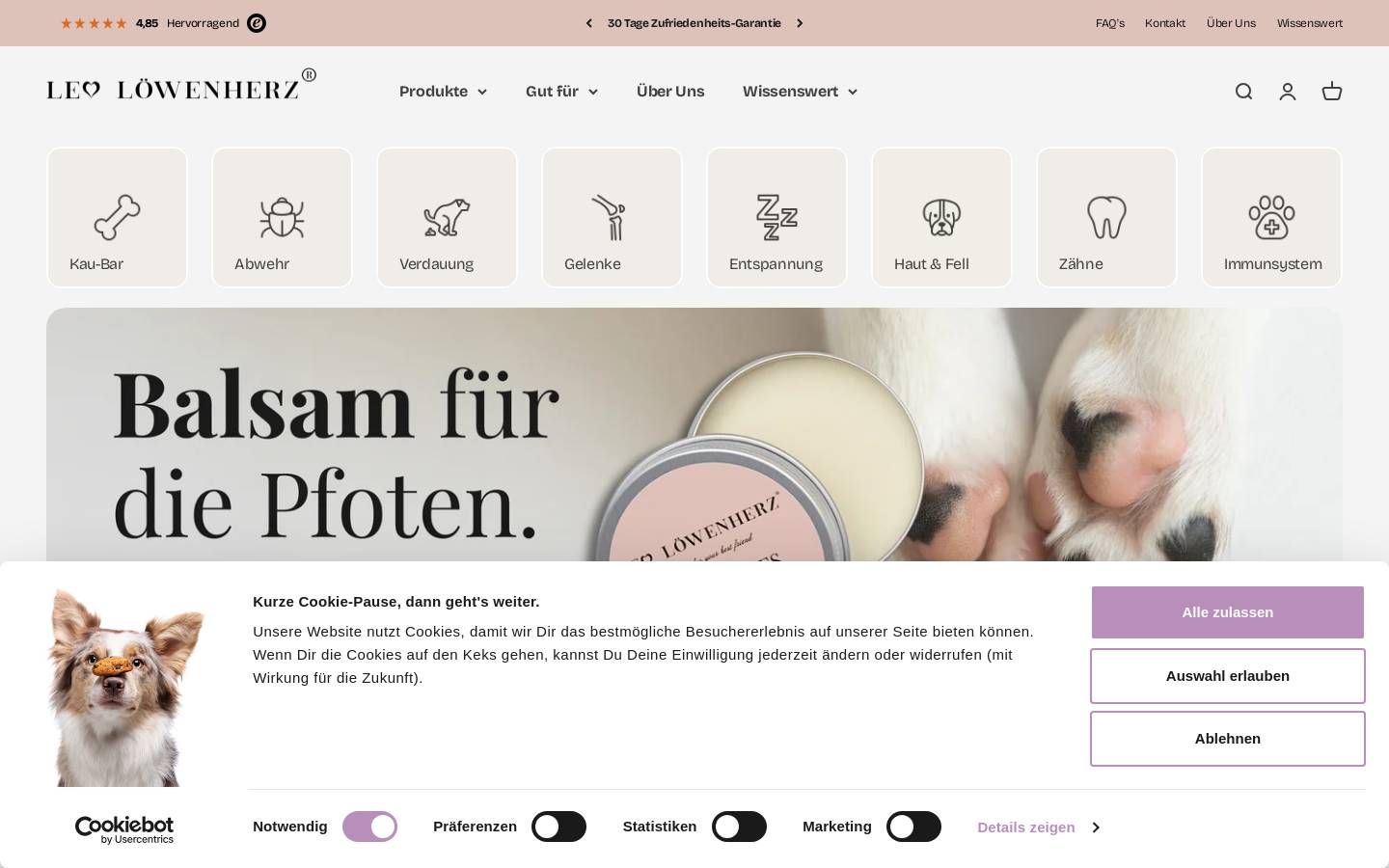 LEO LÖWENHERZ® homepage screenshot