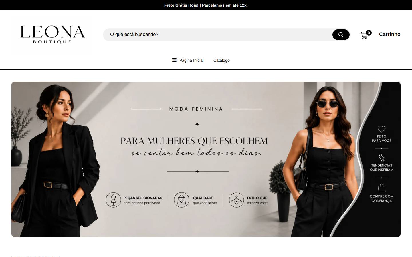 leonaboutique.com.br homepage screenshot