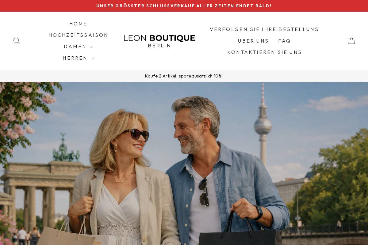 Leon Boutique homepage screenshot