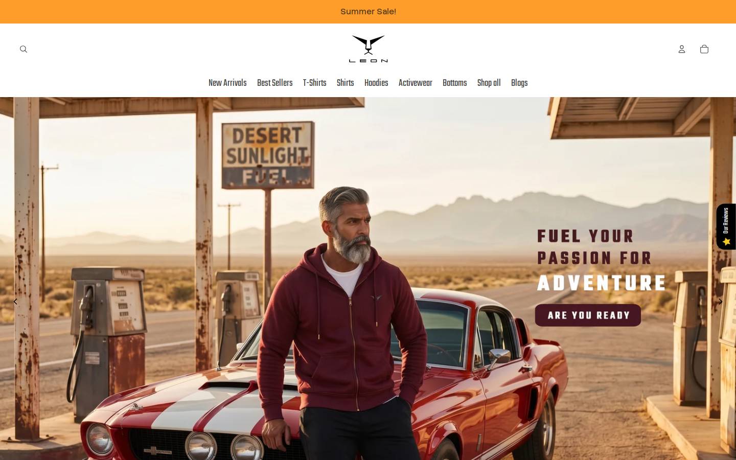leonclothing.com homepage screenshot
