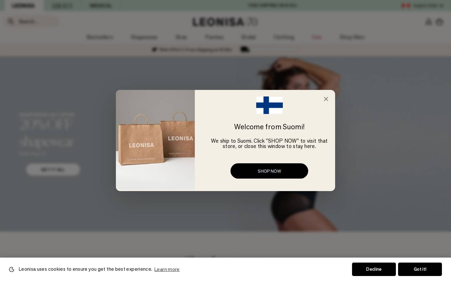 Leonisa homepage screenshot