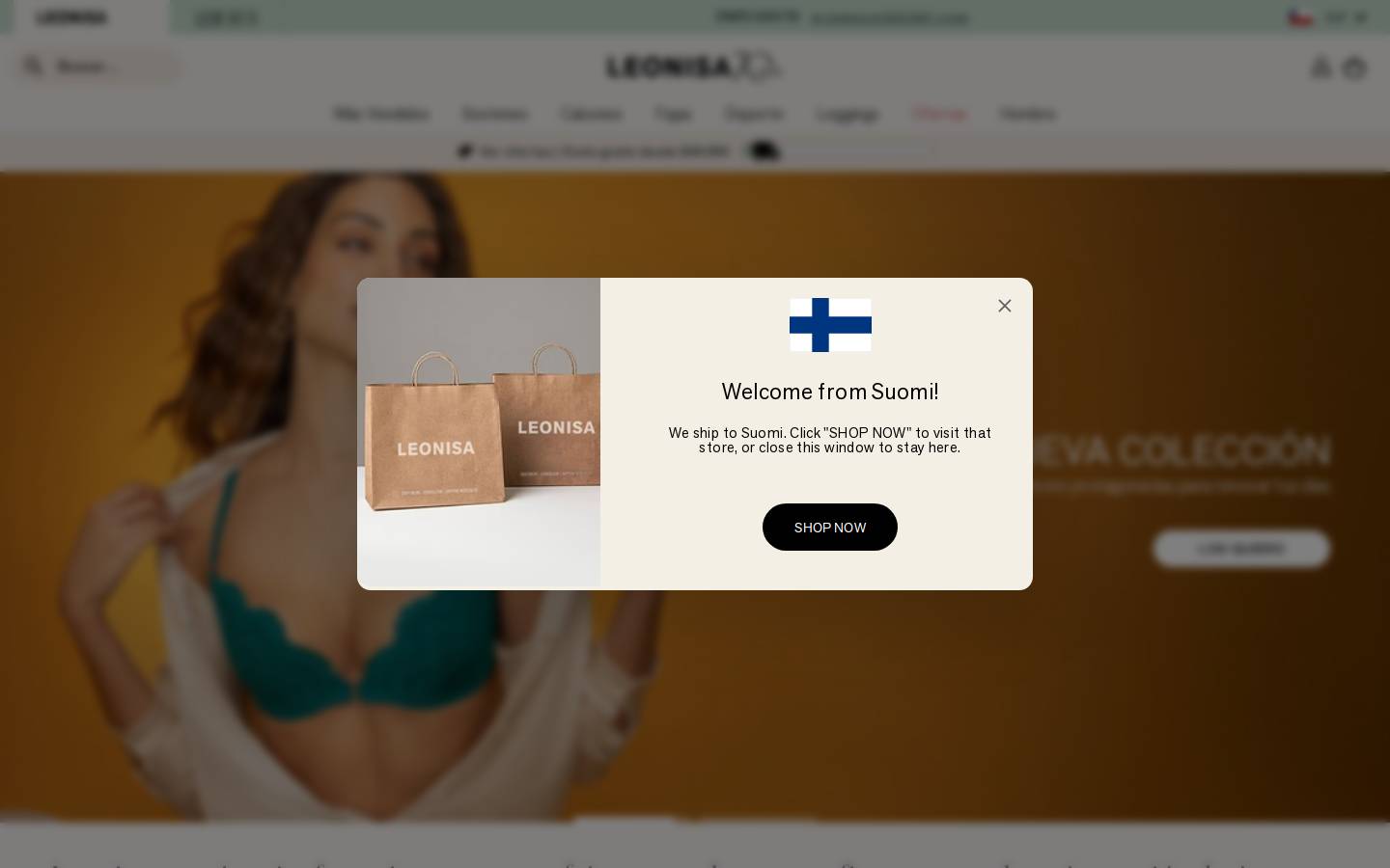 Leonisa homepage screenshot