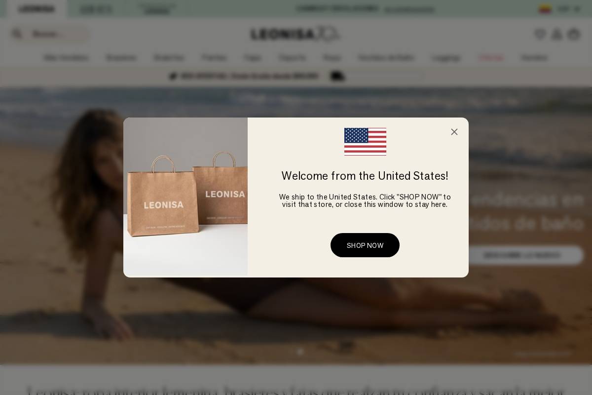 Leonisa homepage screenshot