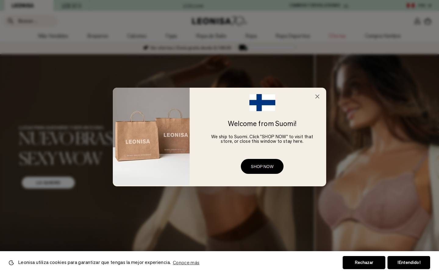 Leonisa homepage screenshot
