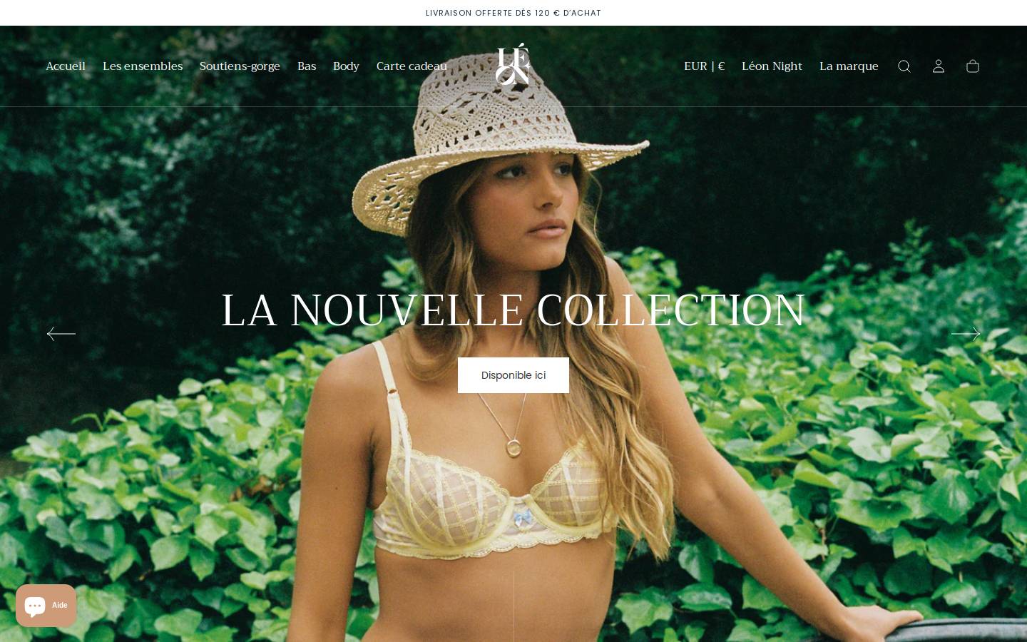 leonlingerie.com homepage screenshot