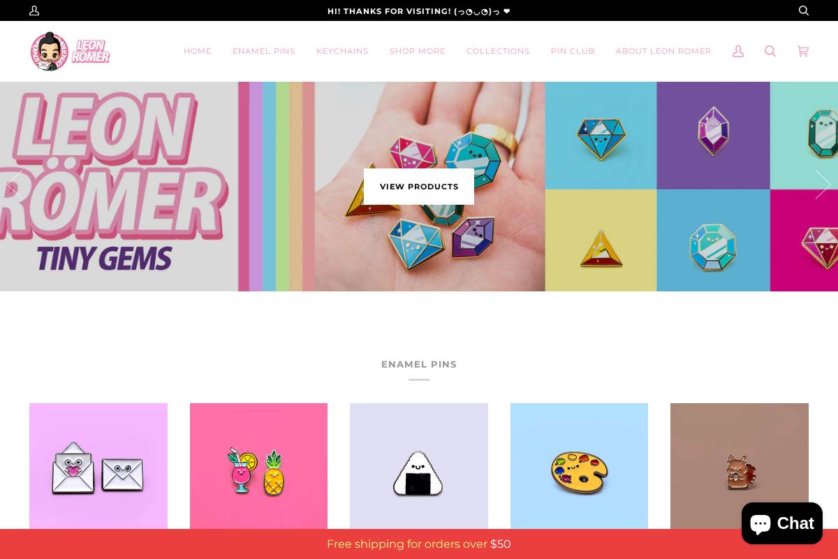 leonromershop.com homepage screenshot