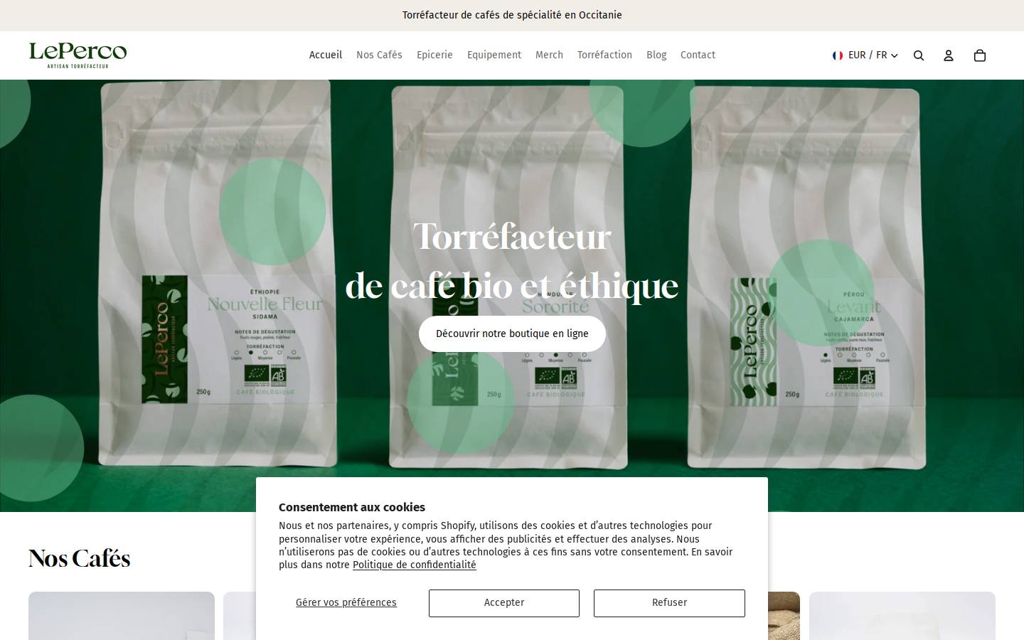 Leperco homepage screenshot