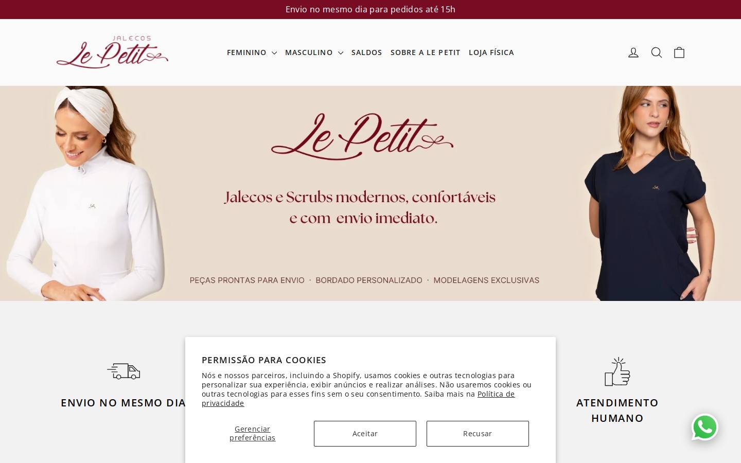 lepetitjalecos.com.br homepage screenshot