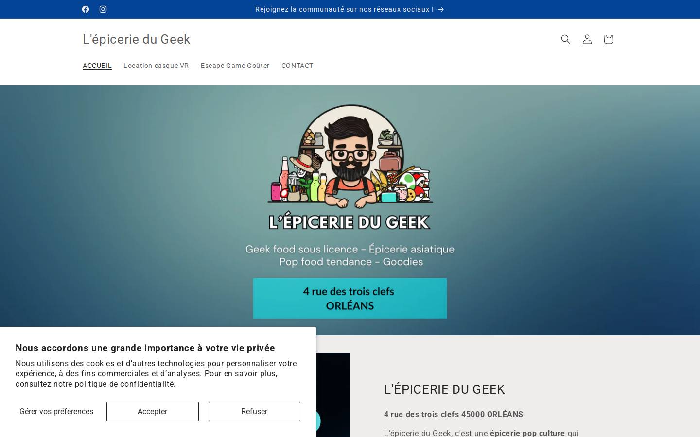 lepiceriedugeek.com homepage screenshot