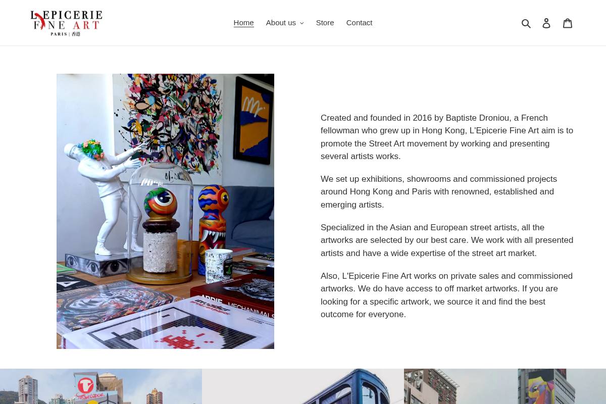 lepiceriefineart.com homepage screenshot