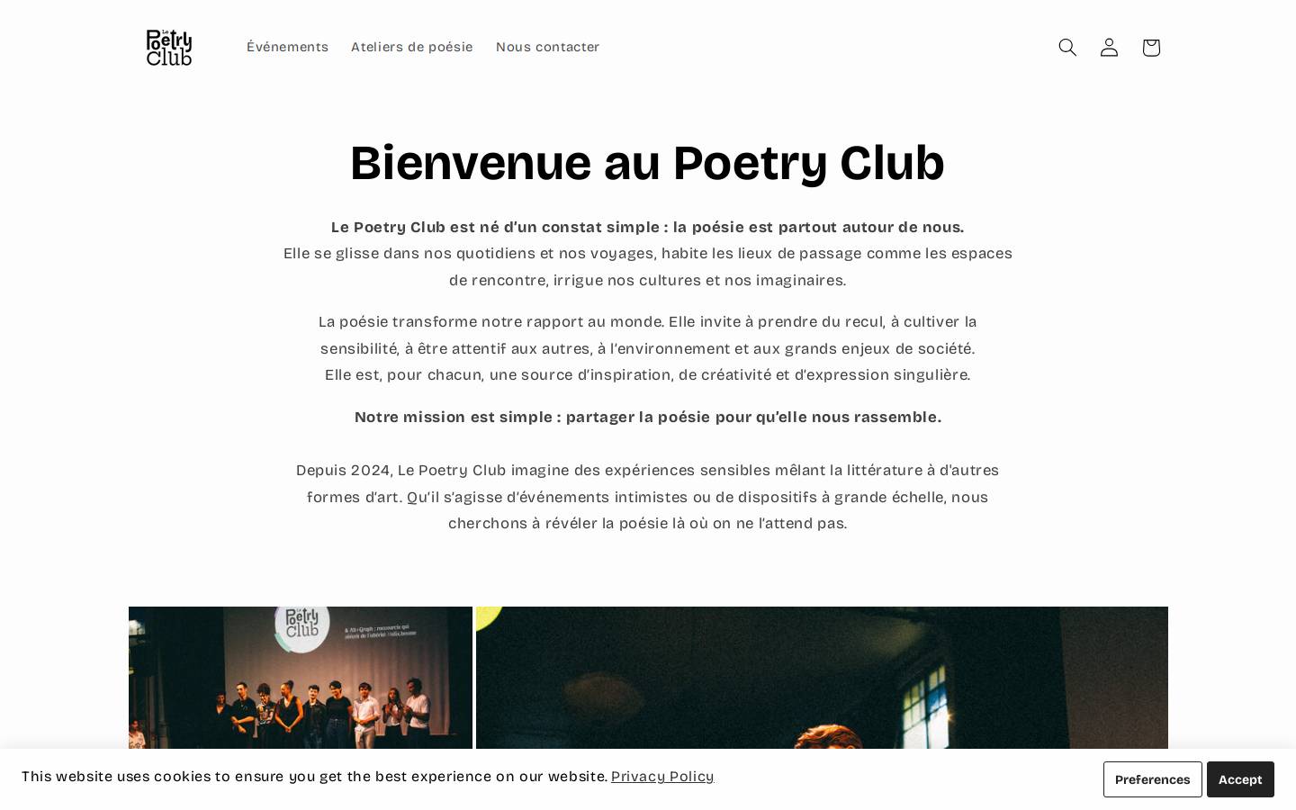 lepoetryclub.com homepage screenshot