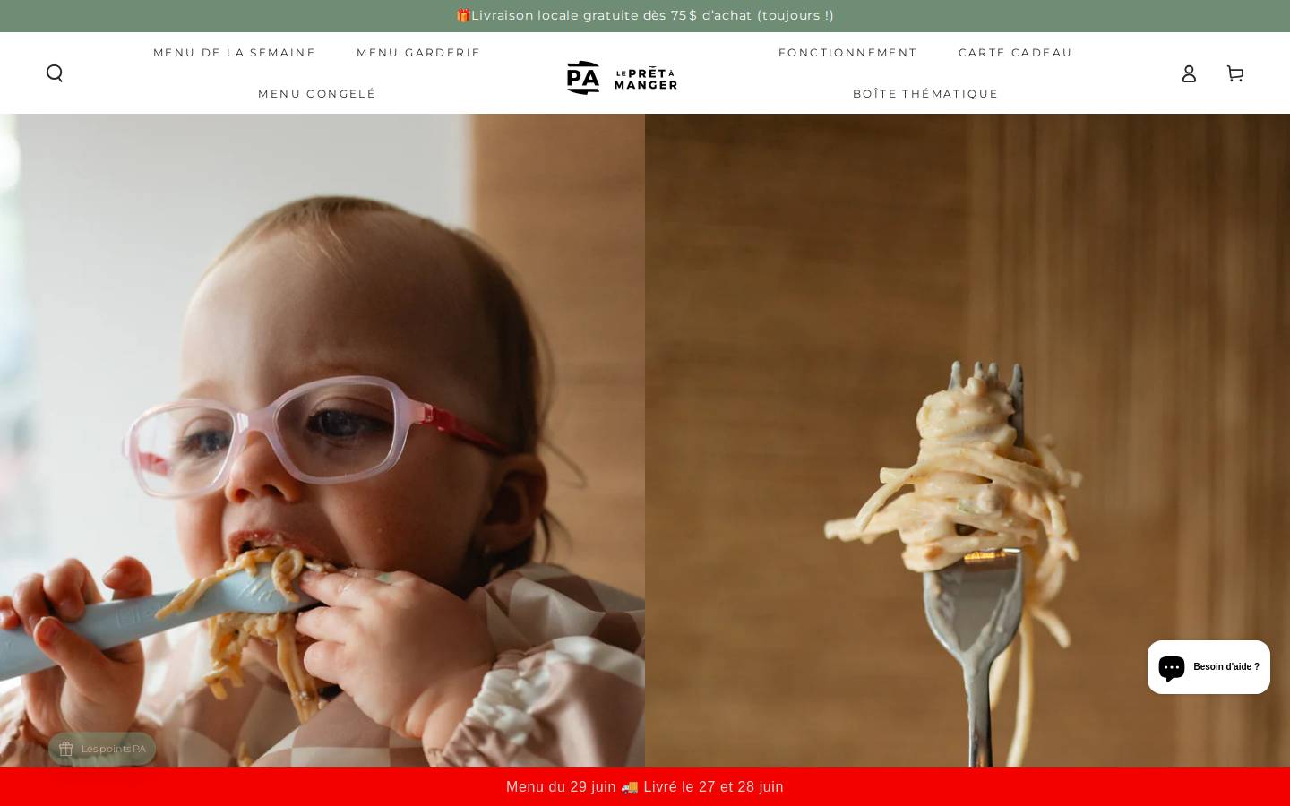 lepretamanger.ca homepage screenshot