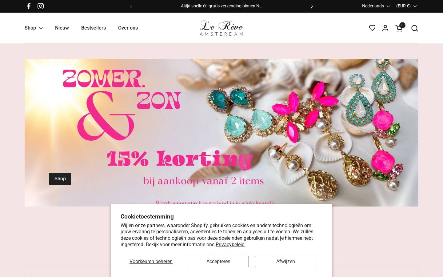Le Rêve Amsterdam homepage screenshot