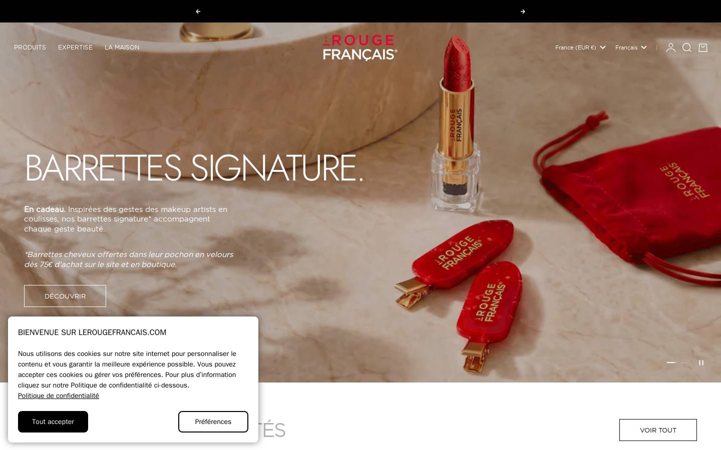 Lerougefrancais homepage screenshot