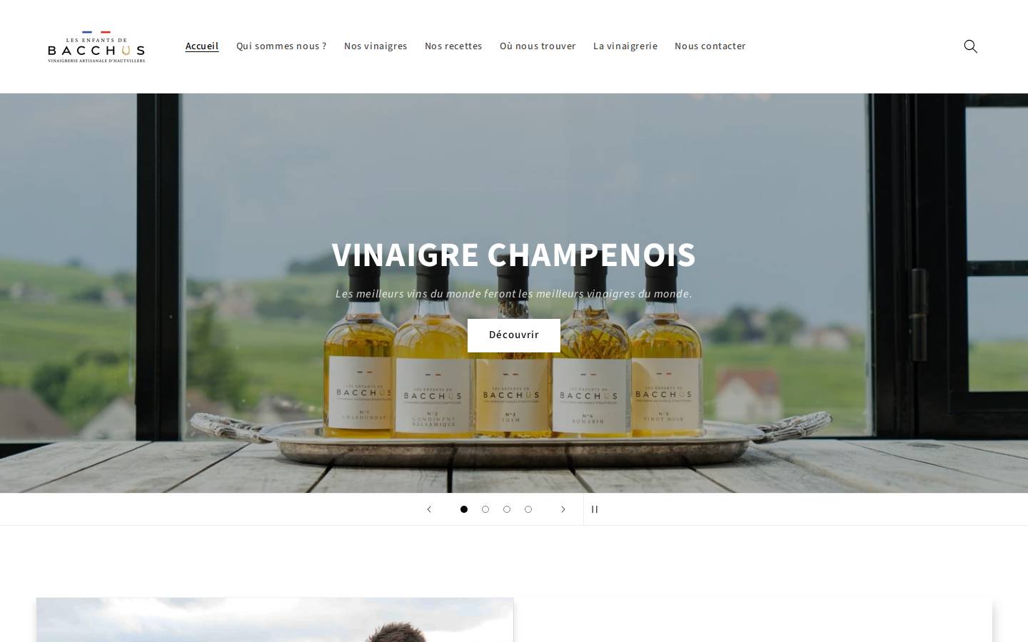 les-enfants-de-bacchus.fr homepage screenshot