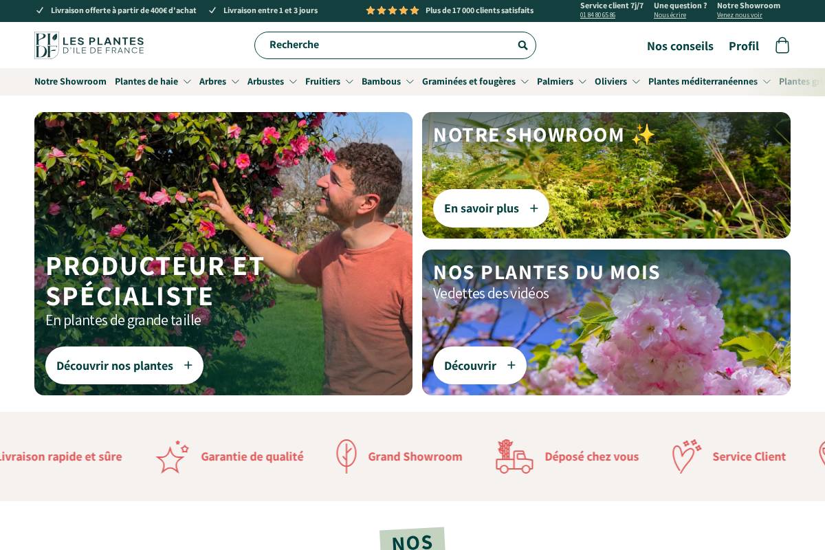 Les Plantes d'IDF homepage screenshot