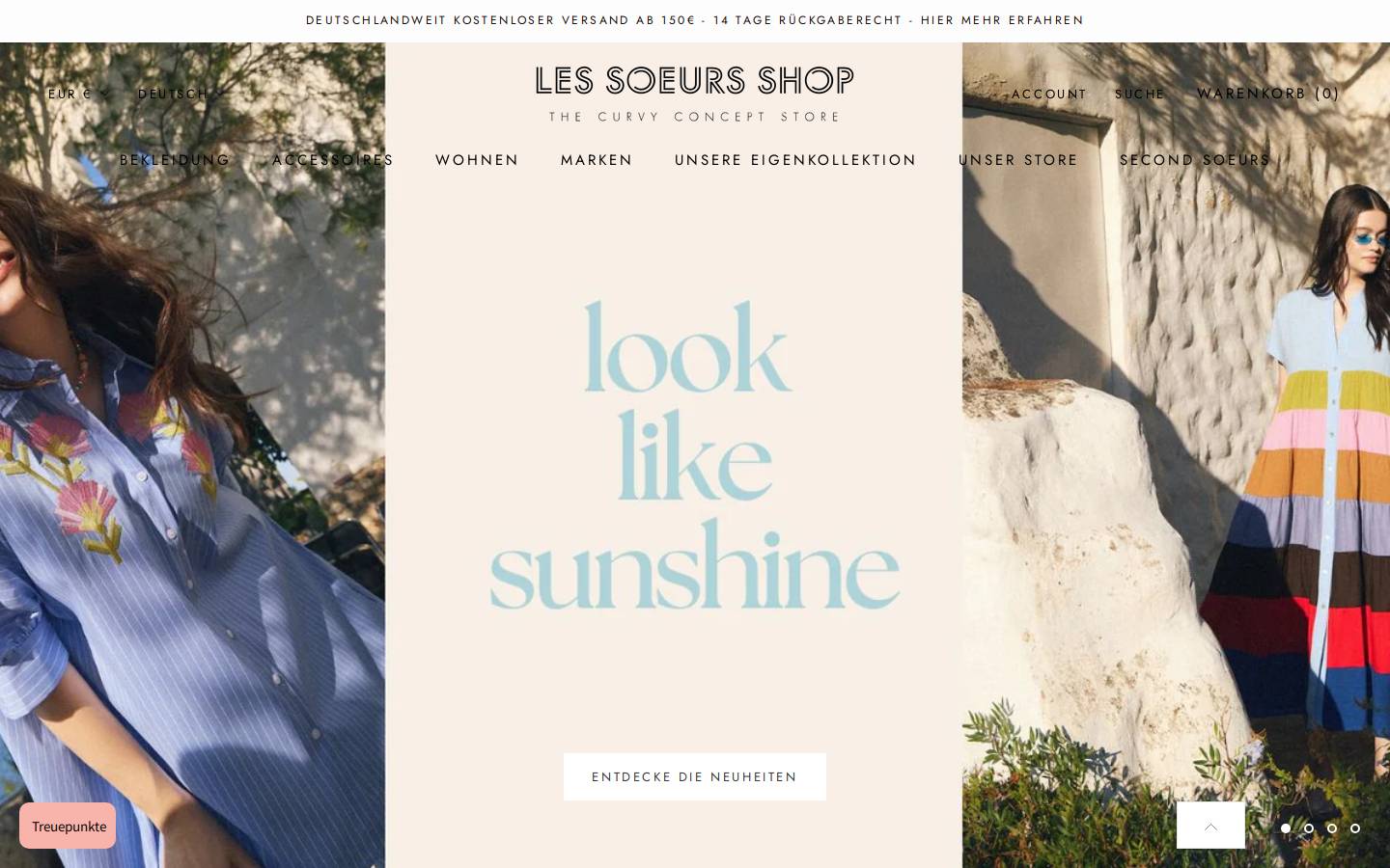 les-soeurs-shop.de homepage screenshot