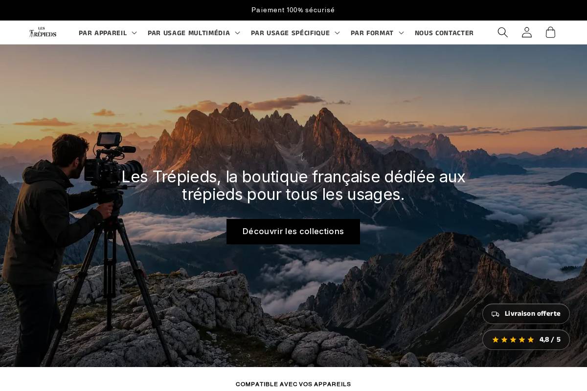 les-trepieds.com homepage screenshot