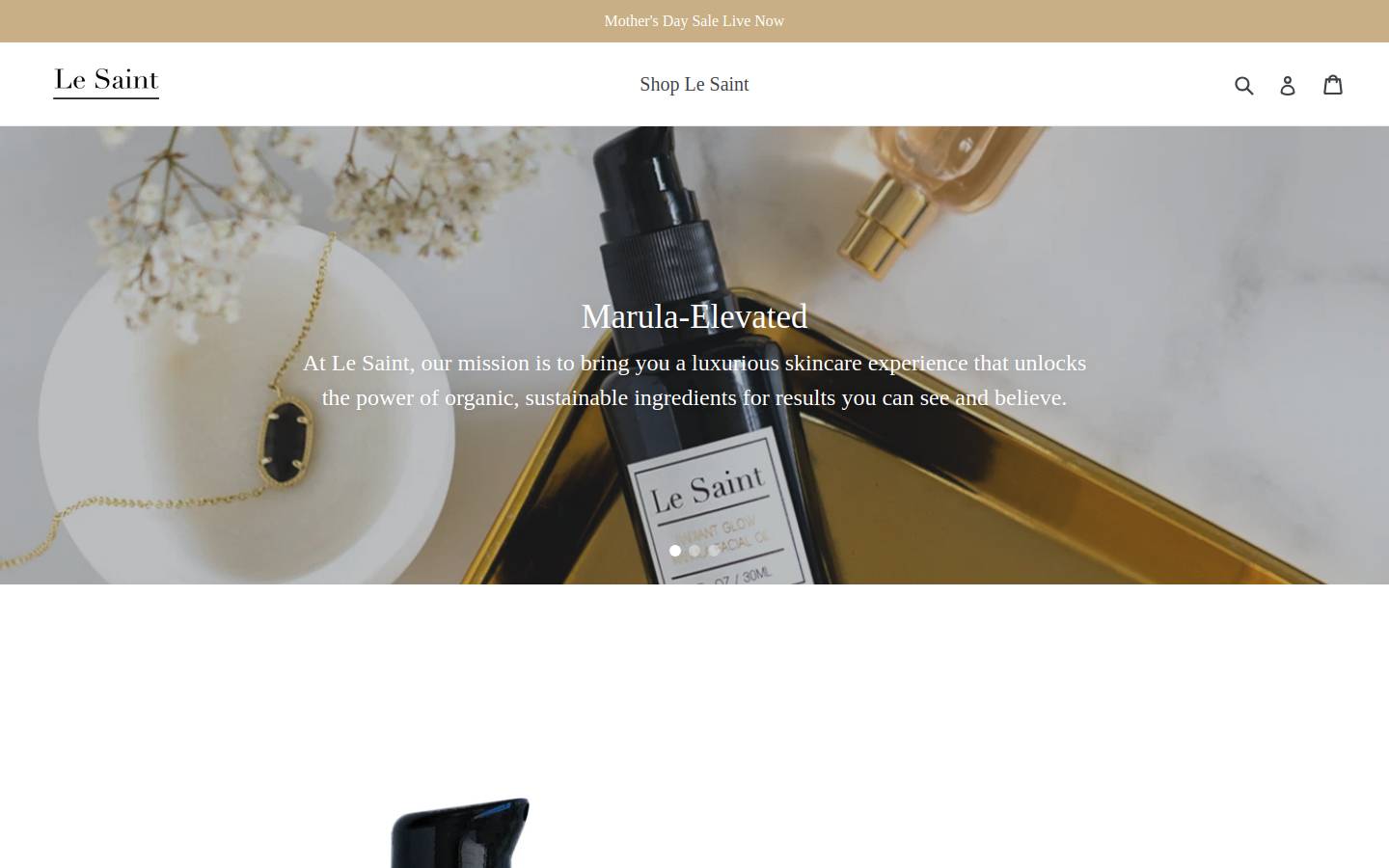 lesaintbeauty.com homepage screenshot