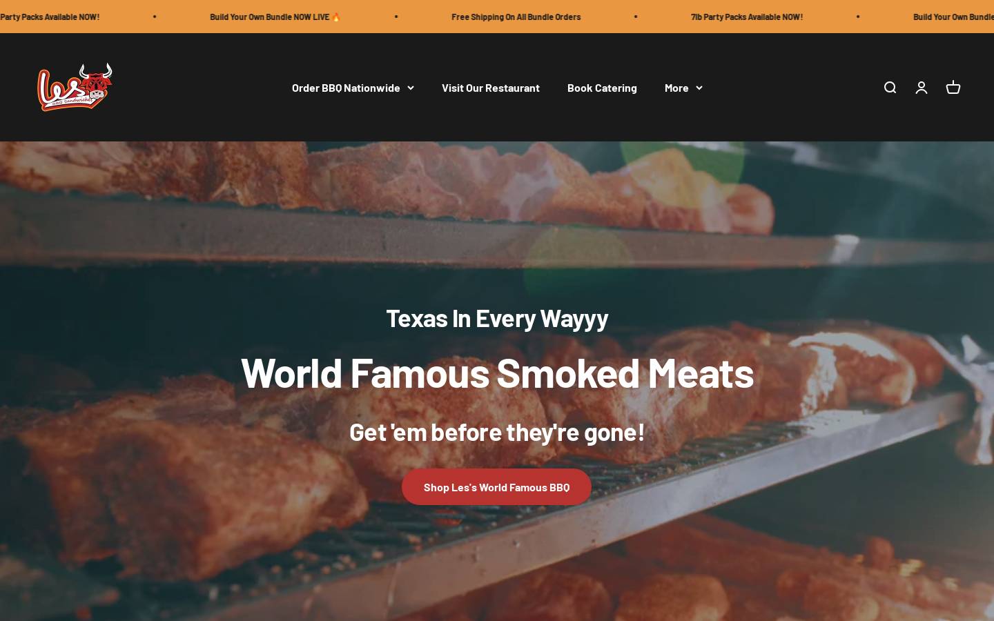lesbbq.com homepage screenshot