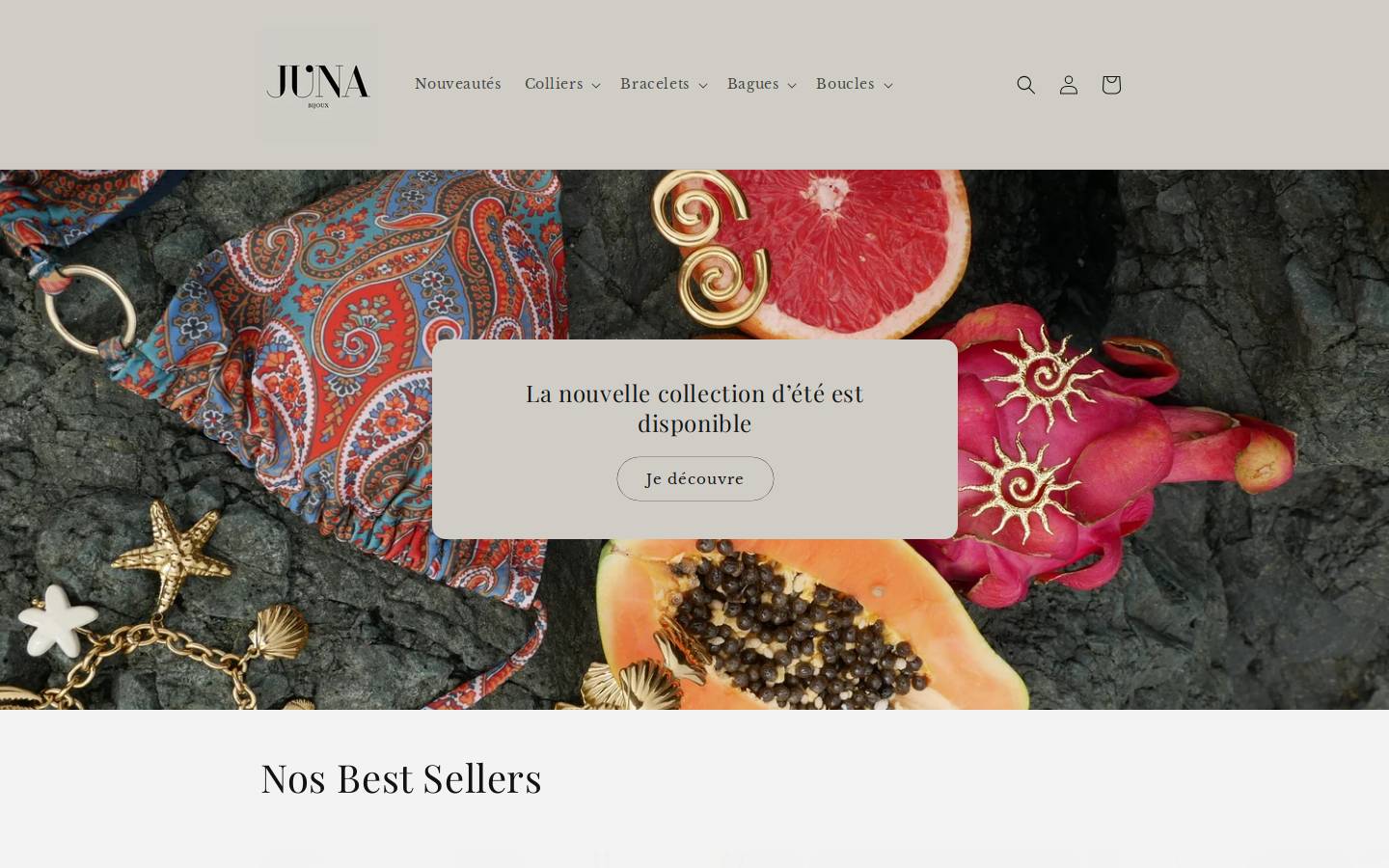Juna Bijoux homepage screenshot