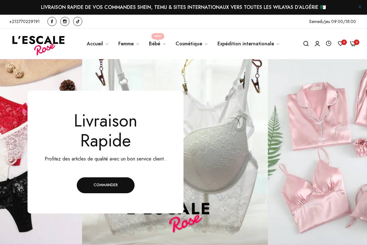 Lescale Rose homepage screenshot