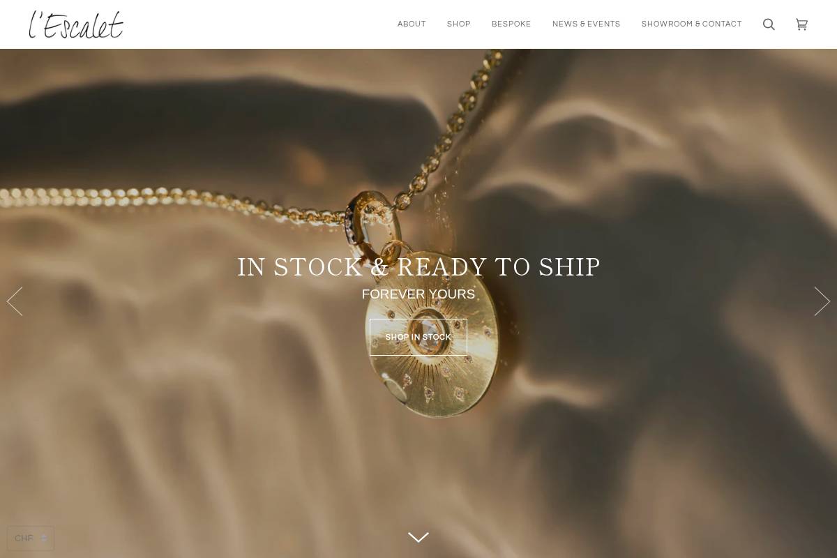 lescalet-jewellery.com homepage screenshot