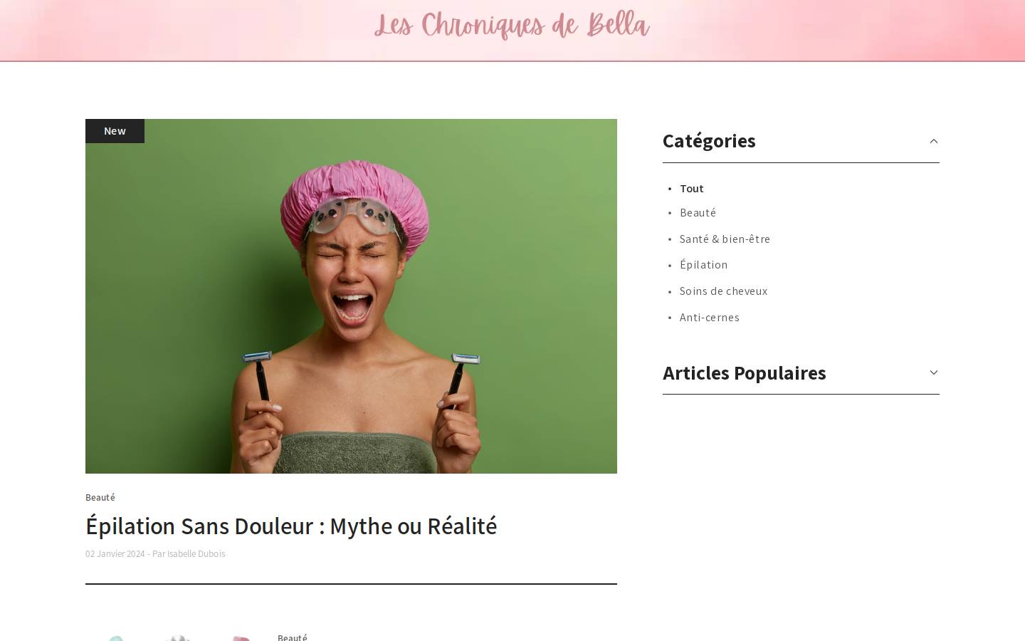 leschroniquesdebella.com homepage screenshot
