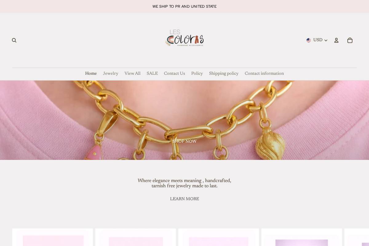 lescoloris.com homepage screenshot