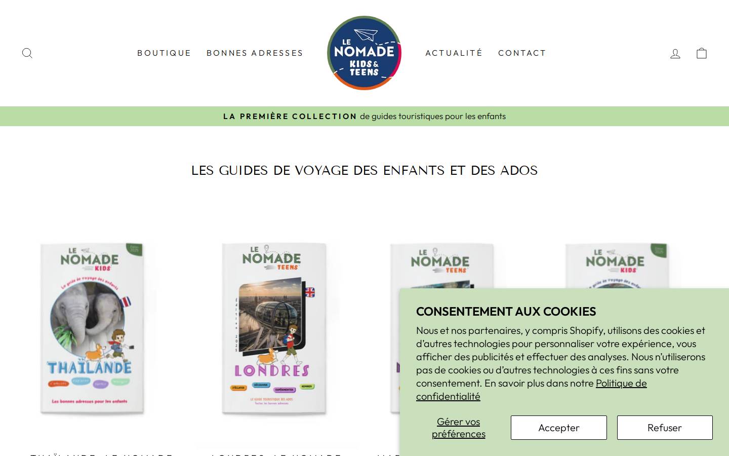 lesguidesdunomade.com homepage screenshot