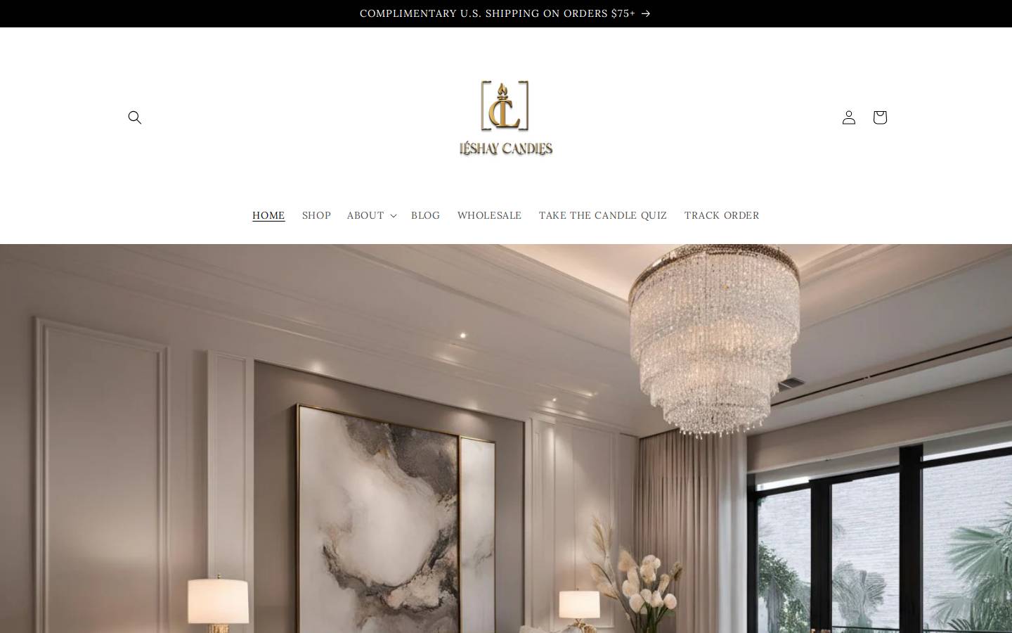 LÉSHAY CANDLES homepage screenshot
