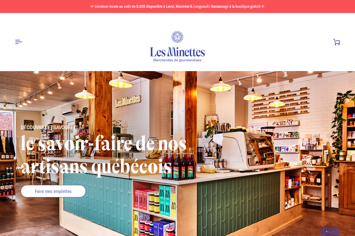 Les Minettes homepage screenshot