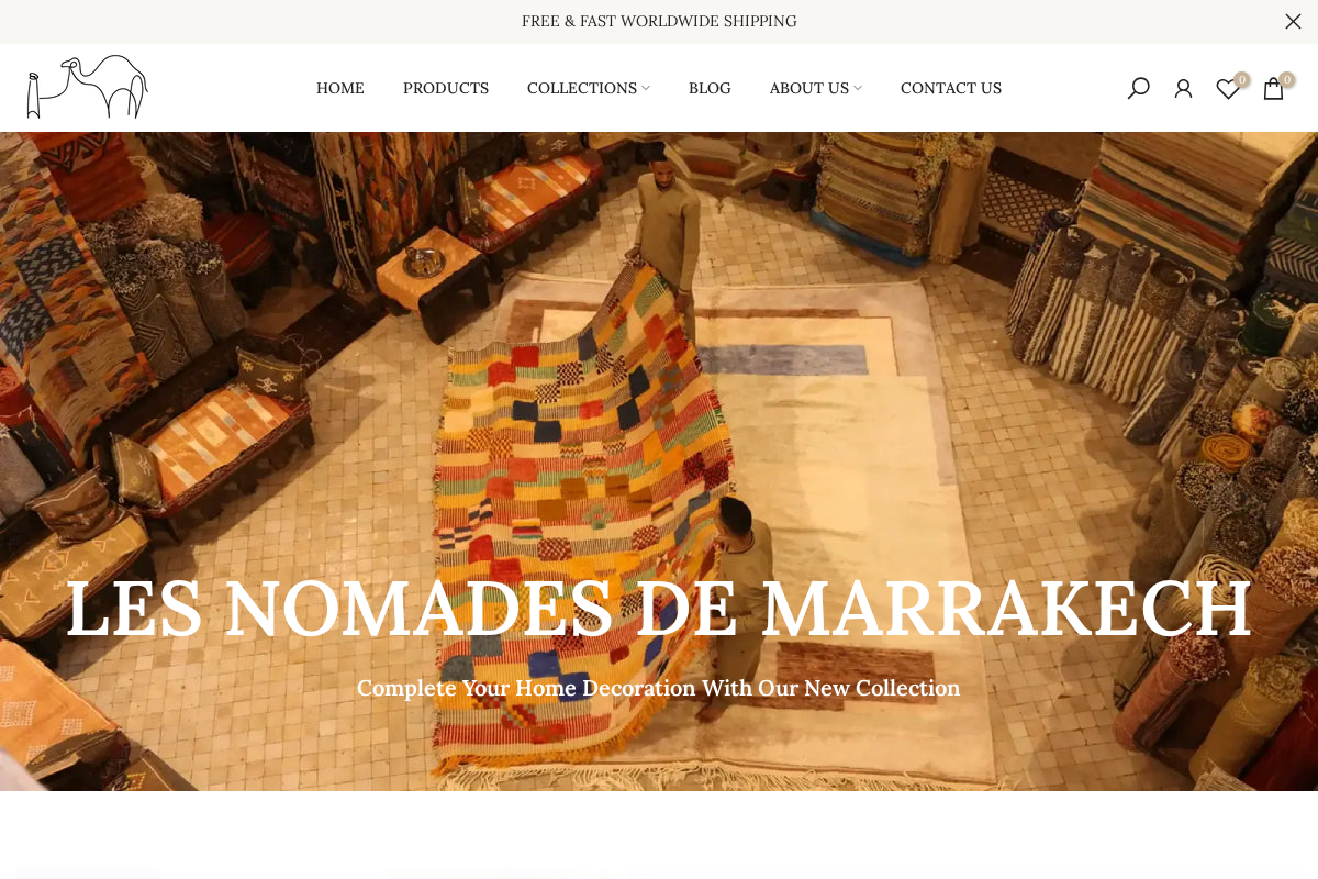 Les Nomades De Marrakech homepage screenshot