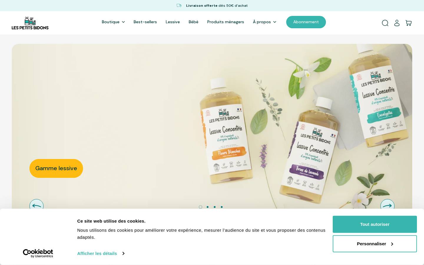 lespetitsbidons.fr homepage screenshot