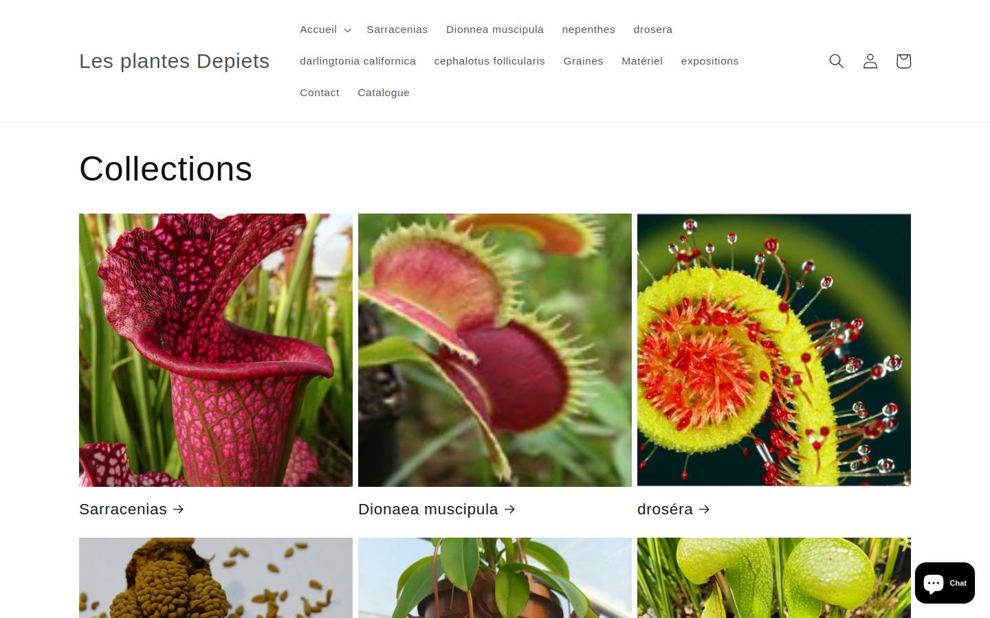 lesplantescarnivores.com homepage screenshot