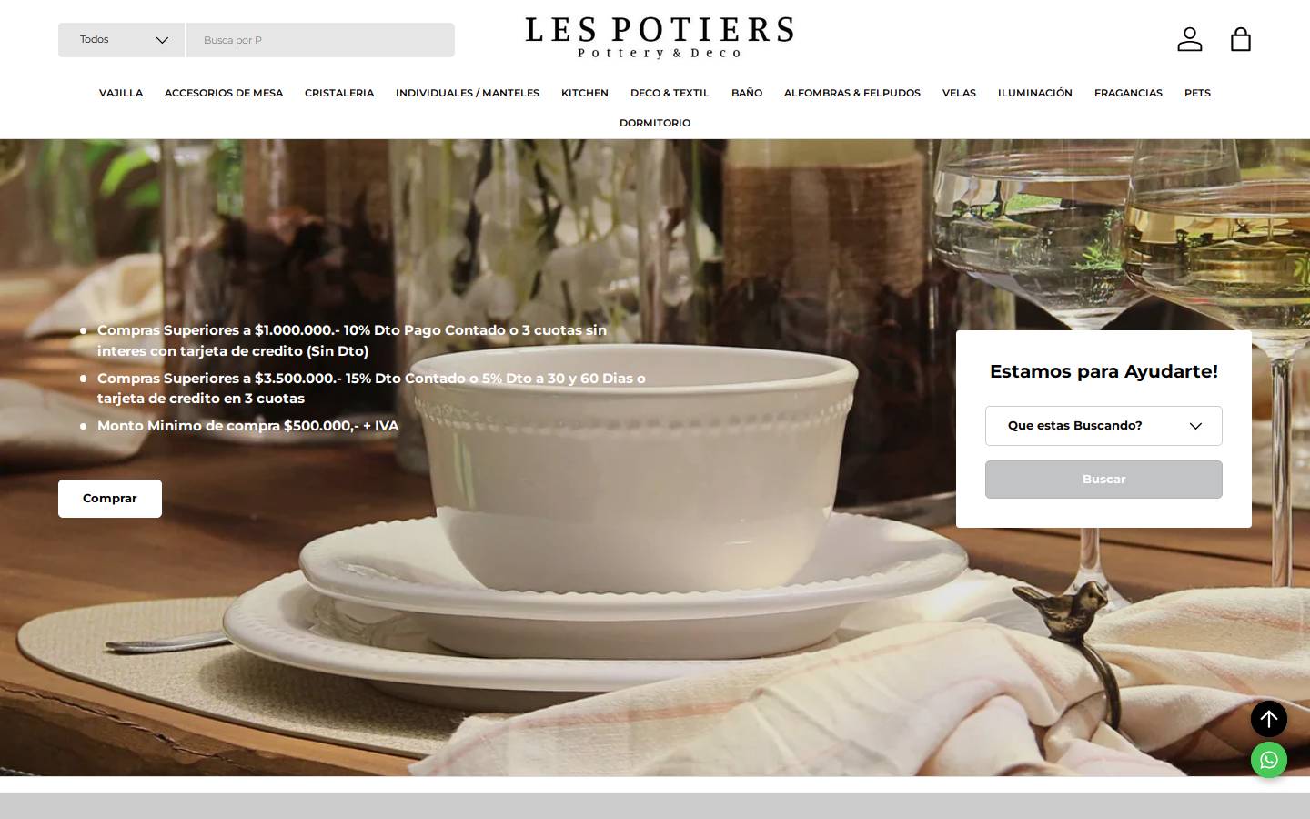 lespotiers.com.ar homepage screenshot