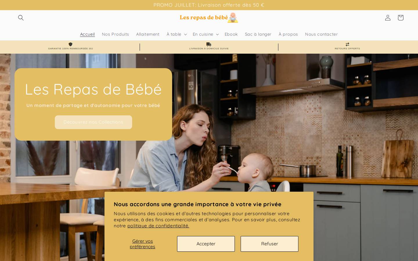 lesrepasdebebe.com homepage screenshot
