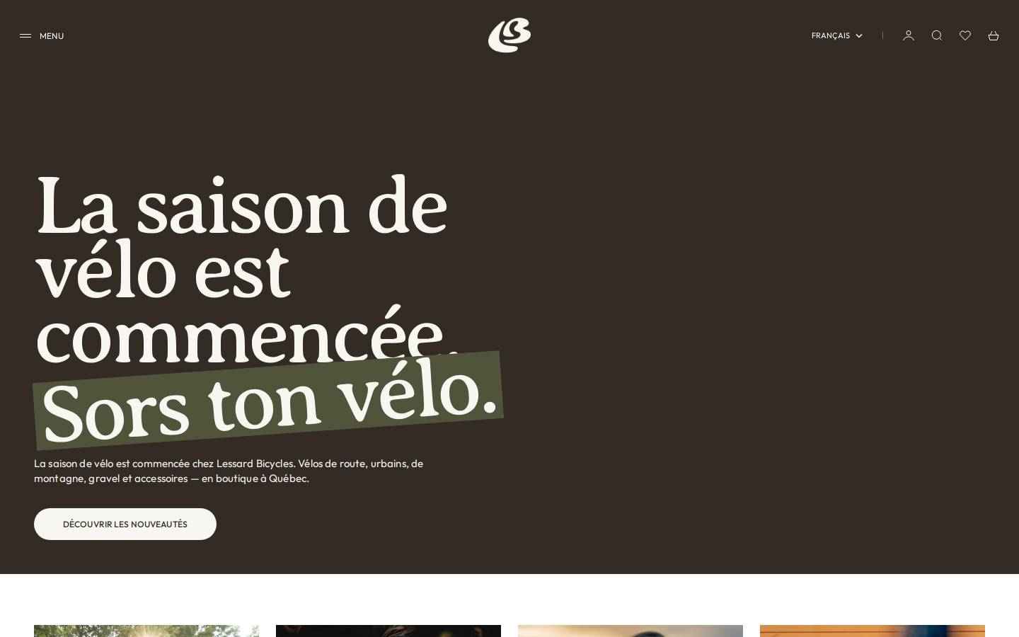 lessardbicycles.com homepage screenshot