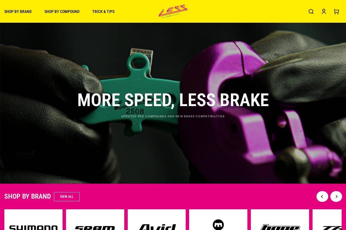 lessbrakes.shop homepage screenshot