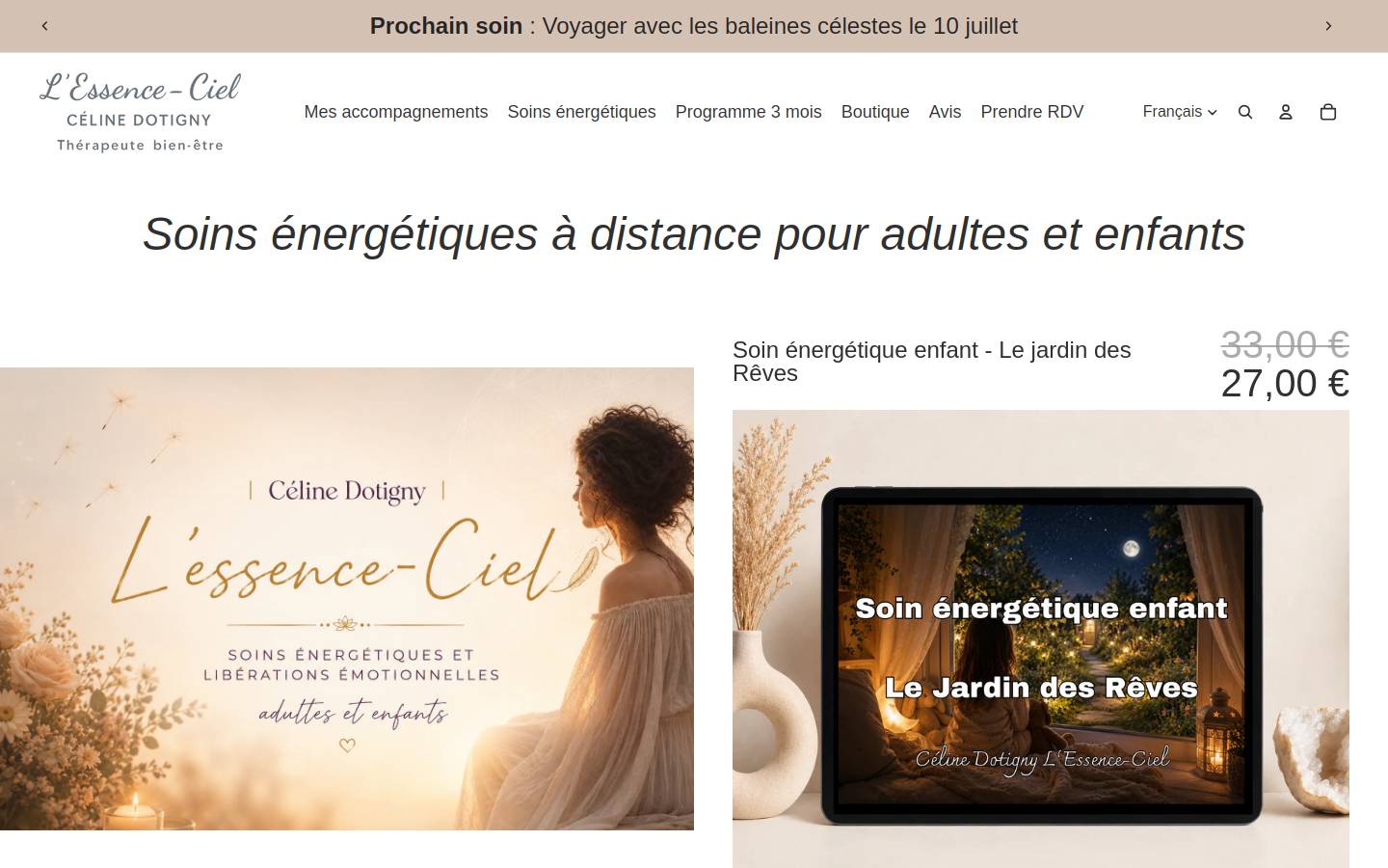lessence-ciel-celine.com homepage screenshot