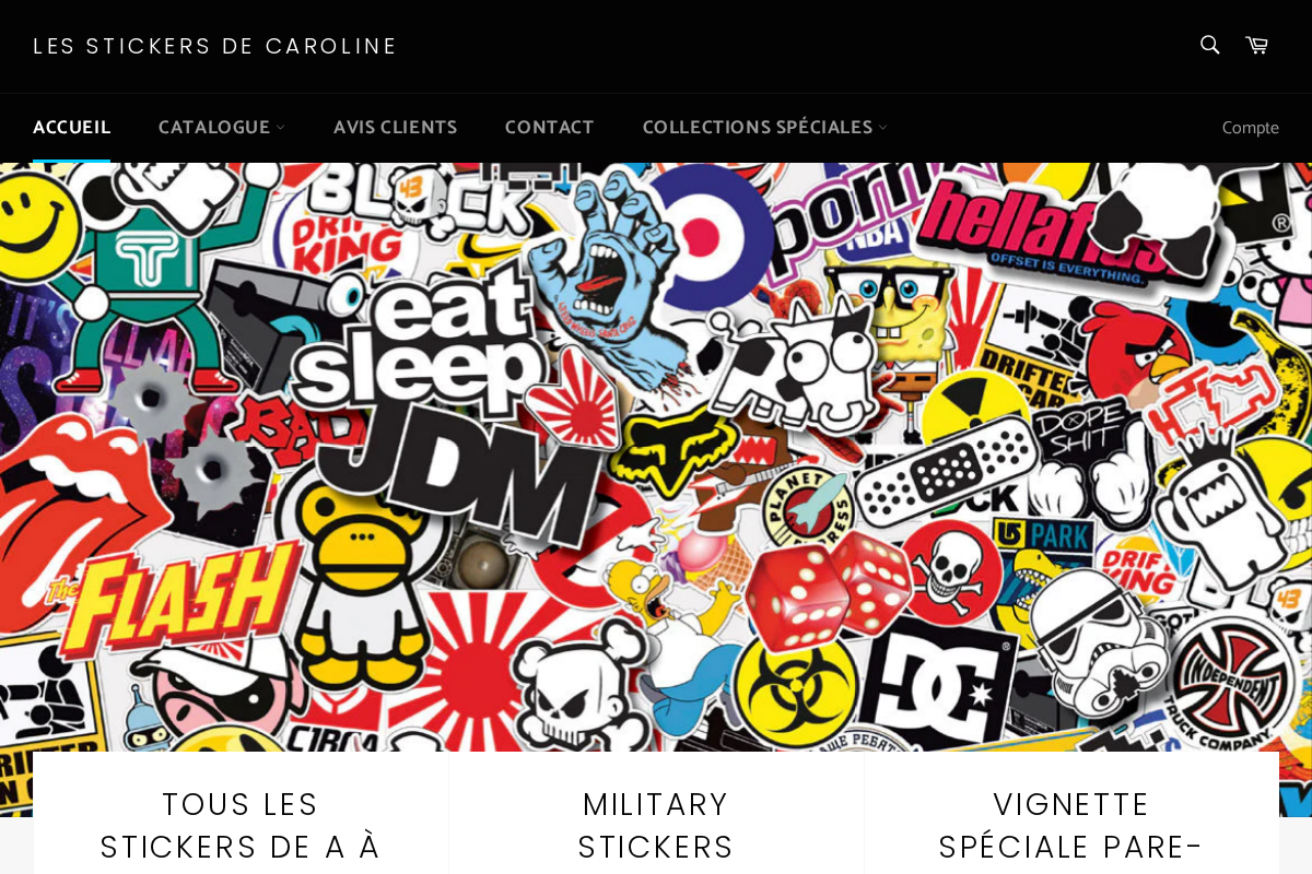 lesstickersdecaroline.com homepage screenshot